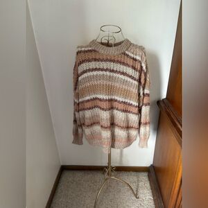 American Eagle brown tan stripe sweater size XS